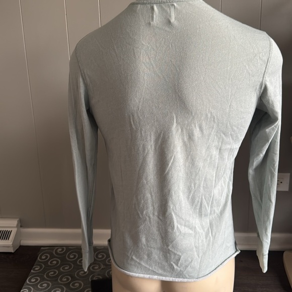 Billy Reid light moss long sleeve 100% cotton henley. Medium. - Picture 3 of 7